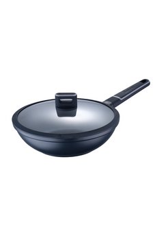 

Сковорода-вок Bergner BGMP-7975 INDIGO MASTERPRO 28 см, алюминий, антипригарное покрытие, съемная ручка, серый с крышкой, BGMP-7975