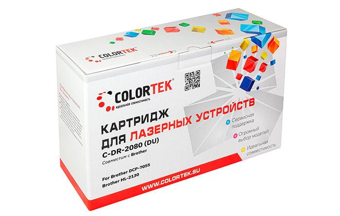 

Драм-картридж (фотобарабан) лазерный Colortek (DR-2080), черный, 12000 страниц, совместимый для Brother DCP-7055/HL-2130 (CT-DR2080/HQ-DR2080)
