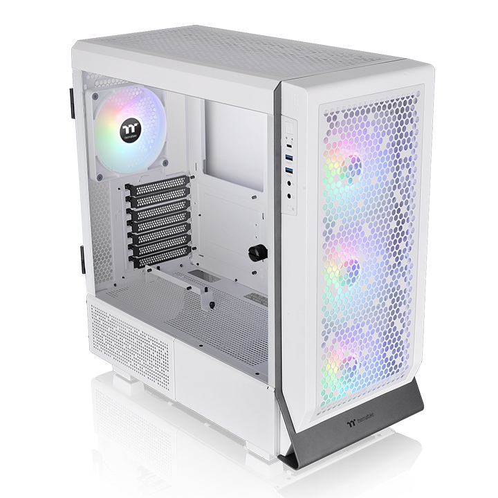 Корпус Thermaltake Ceres 500 TG ARGB, EATX, Midi-Tower, 2xUSB 3.0, USB Type-C, RGB подсветка, белый, без БП (CA-1X5-00M6WN-00)