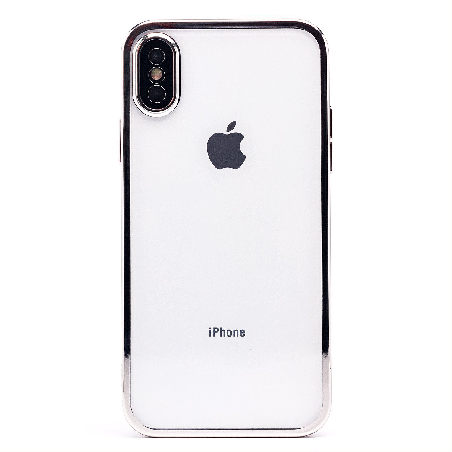 

Чехол-накладка PC073 с закрытой камерой для смартфона Apple iPhone X/XS, силикон, серебристый (213866)