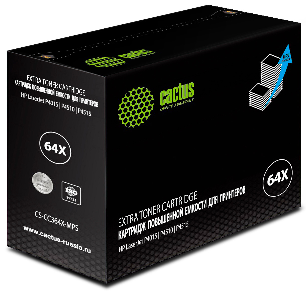 

Картридж лазерный Cactus CS-CC364X-MPS (CC364X-MPS), черный, 30000 страниц, совместимый для LJ P4015/P4515