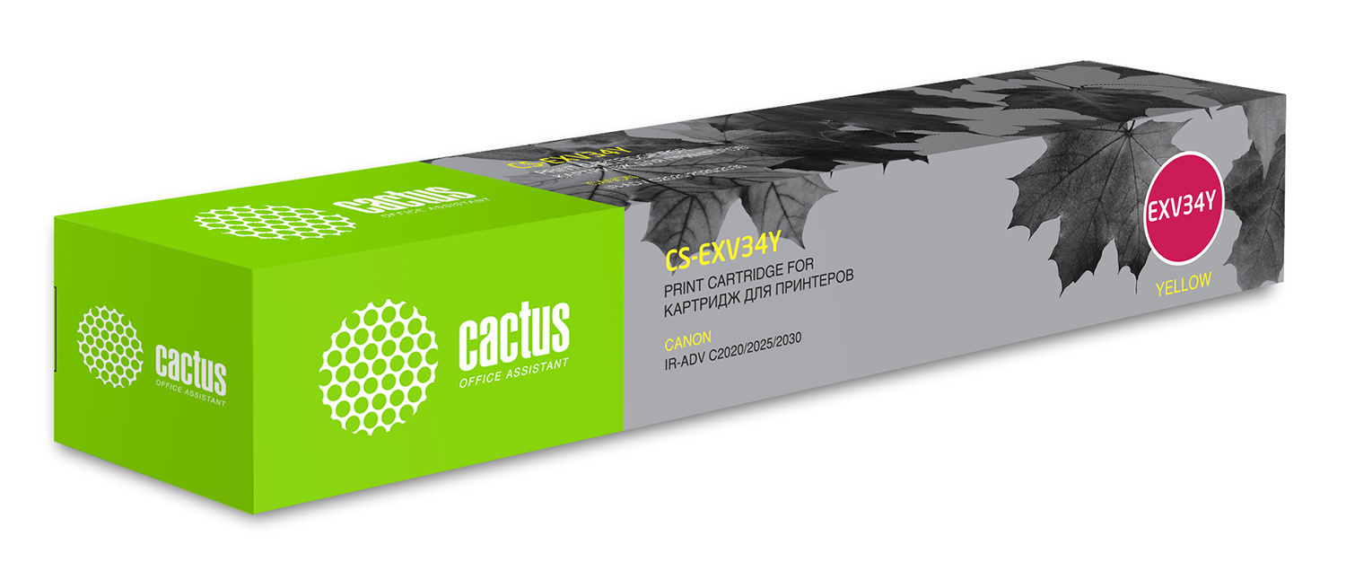 

Картридж лазерный Cactus CS-EXV34Y (C-EXV34Y/3785B002), желтый, 19000 страниц, совместимый для Canon IR Advance C2030L/C2030i/C2020L/C2020i/C2025i