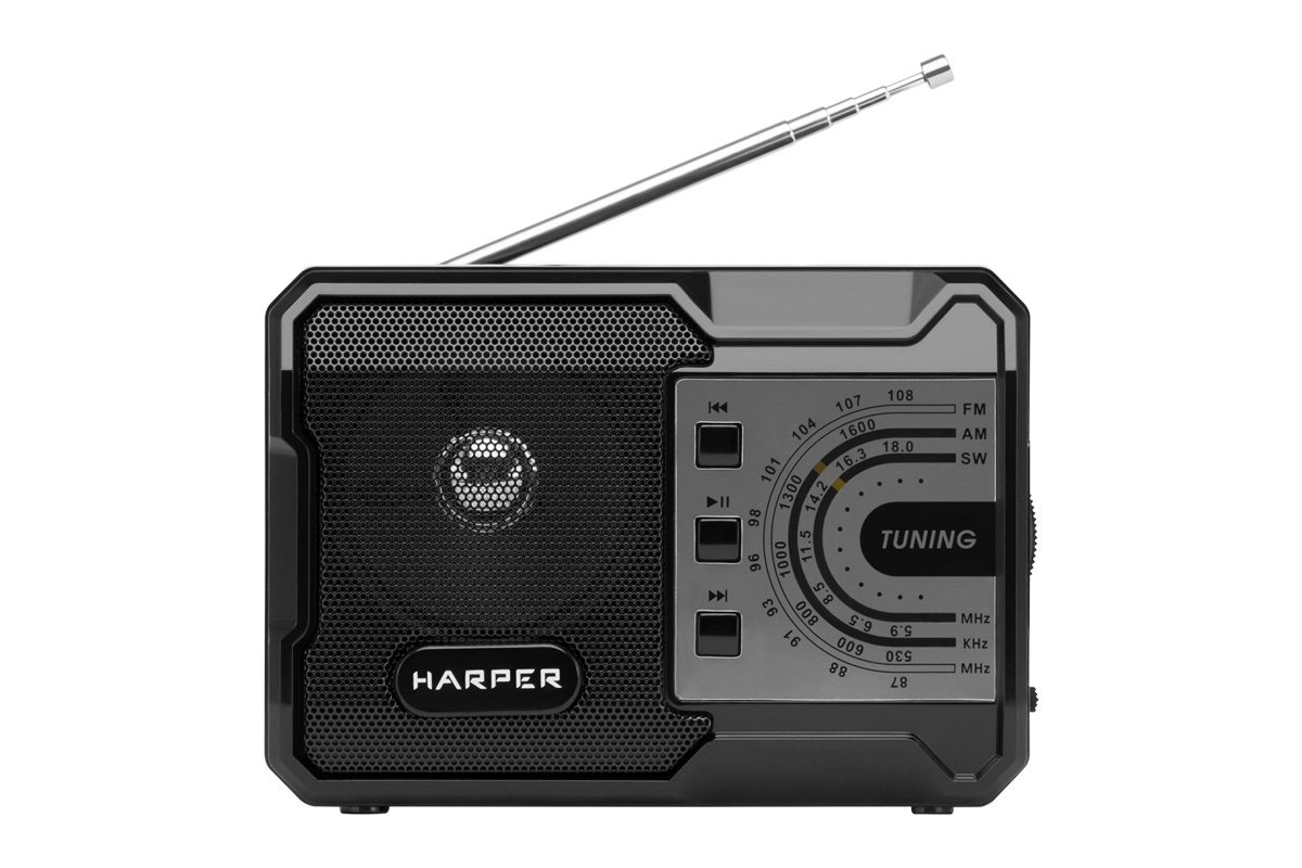 Радиоприемник портативный HARPER HRS-440, черный