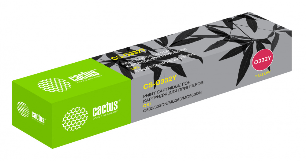 

Картридж лазерный Cactus CS-O332Y (46508733), желтый, 3000 страниц, совместимый для OKI C332/MC363