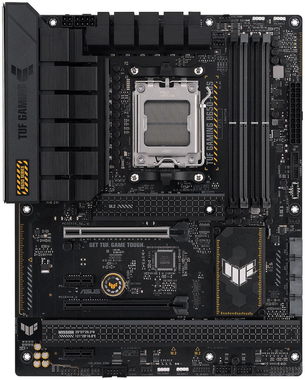 Материнская плата ASUS TUF GAMING B650-PLUS, AM5, AMD B650, 4xDDR5 DIMM, 2PCI-Ex16, 4SATA3, 7.1-ch, 2.5GLAN, 4 USB 3.2, 1 USB Type-C, HDMI, DP, ATX, Retail