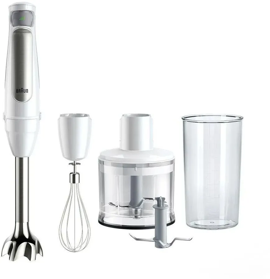 

Блендер погружной Braun MultiQuick 7 1 кВт, белый/серебристый (MQ7035I), MultiQuick 7