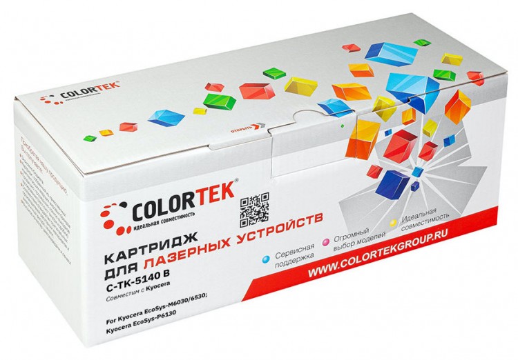 Картридж Colortek CK-TK-5140Bk, черный, 7000 страниц