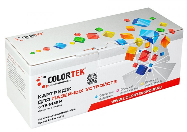 

Картридж лазерный Colortek CK-TK-5140M (TK-5140M/1T02NRBNL0), пурпурный 5000 страниц, совместимый, для Kyocera Ecosys M6030cdn/M6530cdn/P6130cdn