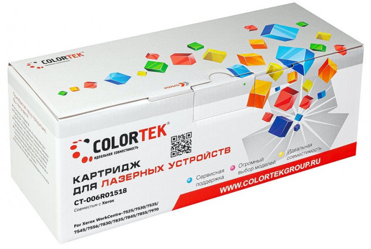 

Картридж лазерный Colortek CT-006R01518 (006R01518), желтый, 15000 страниц, совместимый для Xerox WorkCentre 7525 / 7530 / 7535 / 7545 / 7556 / 7830 / 7830i / 7835 / 7845 / 7855 / 7970
