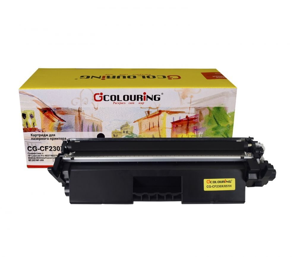 

Картридж лазерный Colouring CG-CF230X/051H (№30X/CF230X/051H), черный, 3500 страниц, совместимый для LJPro M227/M227fdn/M227fdw/M227sdn/M203/M203dn/M203dw/Canon LBP-160/LBP-162/MF-260/MF-264/MF-267/MF-269