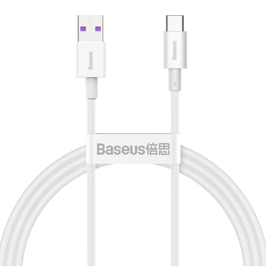 

Кабель USB-USB Type-C, быстрая зарядка, 6A, 2 м, белый, Baseus Superior Series (CATYS-A02)