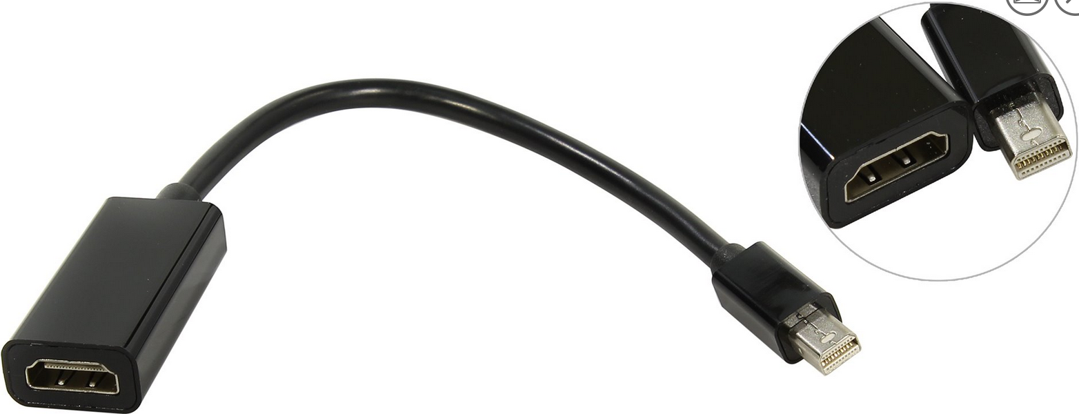 

Переходник (адаптер) Mini DisplayPort(M)-HDMI(19F), черный ORIENT C302 (289067), C302