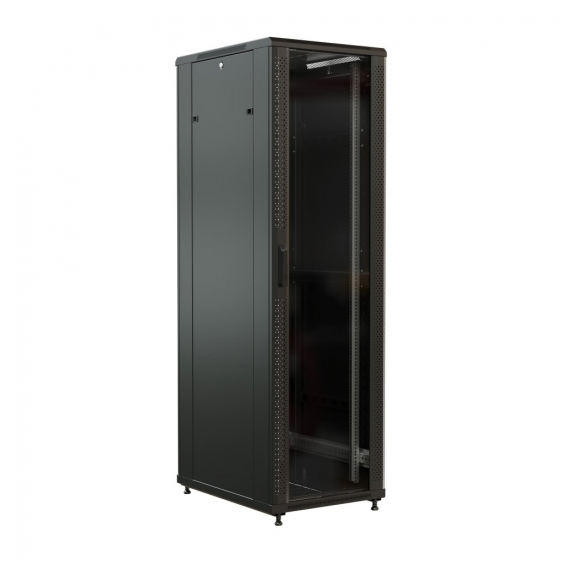 Шкаф телекоммуникационный напольный 32U 600x600 мм, стекло/металл, черный, разборный, WRline WR-TT-3266-AS-RAL9004 (WR-TT-3266-AS-RAL9004)