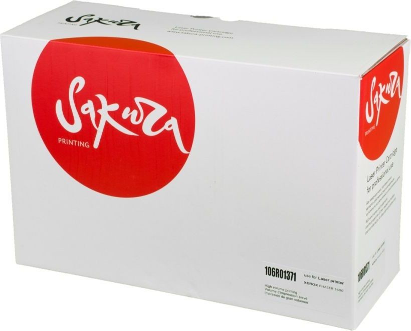 

Картридж лазерный Sakura SA106R01371 (106R01371), черный, 14000 страниц, совместимый для Xerox Phaser 3600