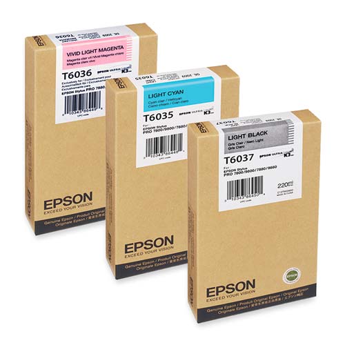 Картридж струйный Epson T603B (C13T603B00), пурпурный, оригинальный, объем 220 мл для Epson Stylus Pro 7800 / 7880 / 9800 б/у, вскрыта упаковка, не эксплуатировался