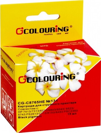 

Картридж Colouring CG-C8765HE №131 для Deskjet 6210/6843/6543/6523/5743/Officejet 7413/7313/7213/Photosmart PS2613/2713/8153/8453, PSC 2353, черный пигмент