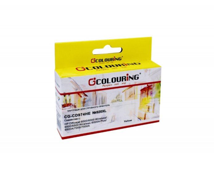 

Картридж Colouring CG-CD974HE №920XL для officejet 6000/6500/7000, желтый