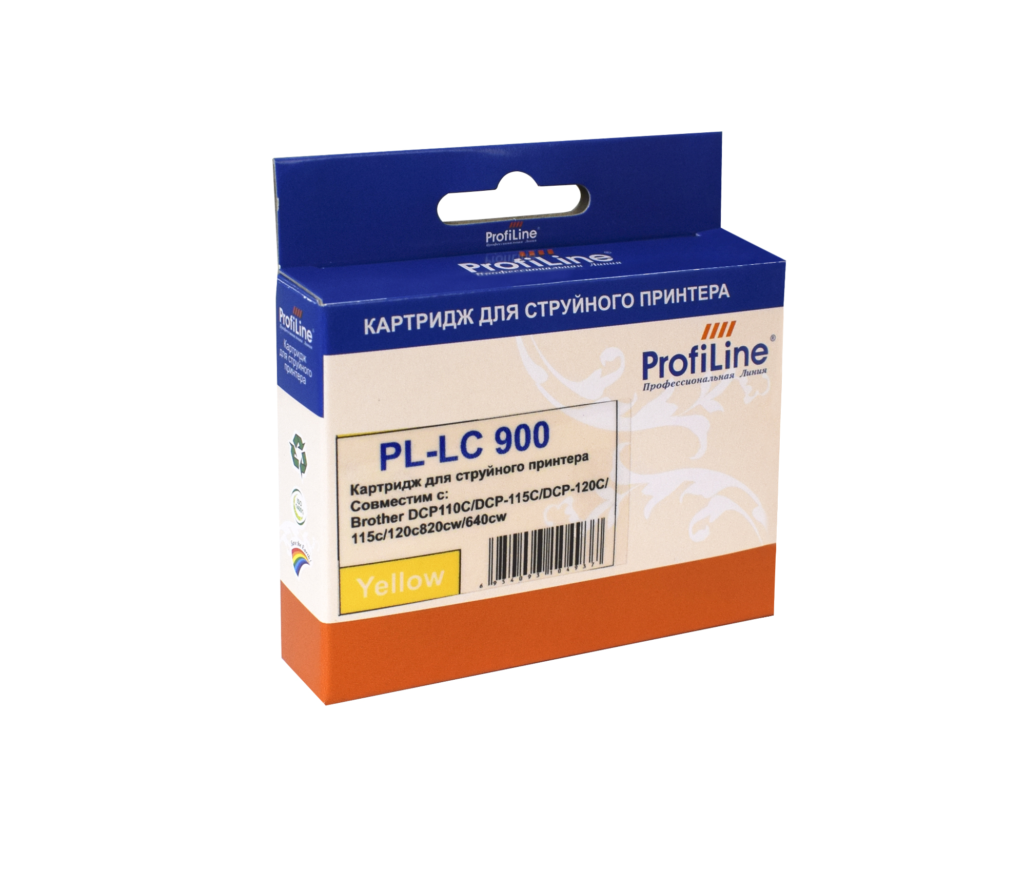 

Картридж ProfiLine PL-LC900Y для Brother DCP110C/DCP-115C/DCP-120C/115c/120c820cw/640cw, желтый (PL-LC900Y-Y)