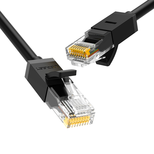 Патч-корд UTP кат.6, 2 м, RJ45-RJ45, черный, CCA, UGREEN NW102 (20160)