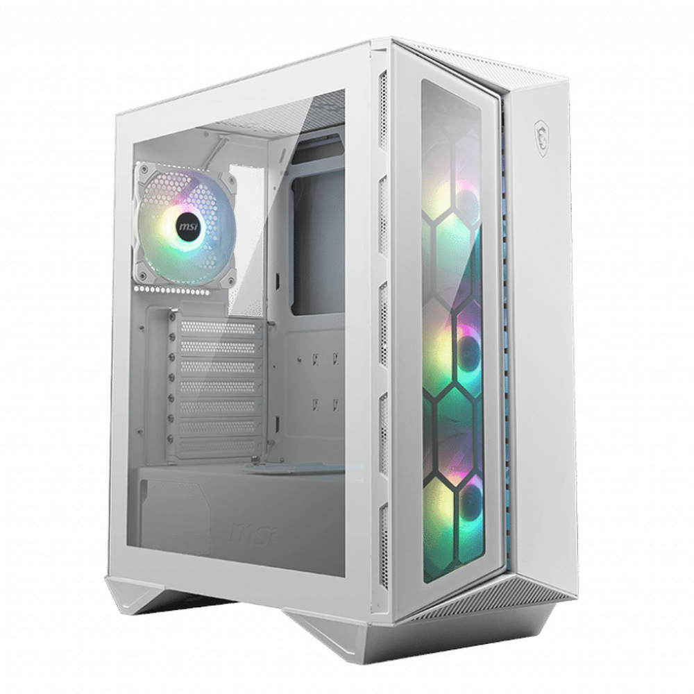 

Корпус MSI MPG GUNGNIR 110R, ATX, Midi-Tower, 2xUSB 3.2, USB Type-C, RGB подсветка, белый, без БП (306-7G10W21-W57), MPG GUNGNIR 110R