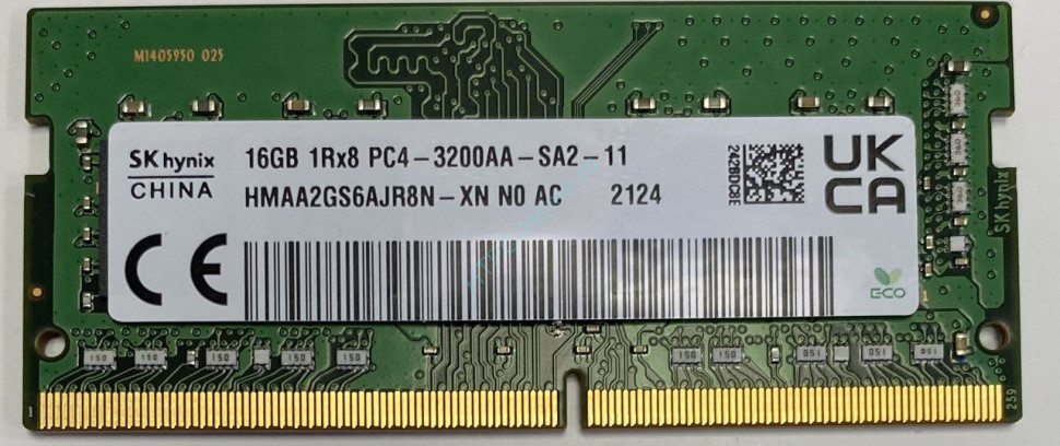 

Память DDR4 SODIMM 16Gb, 3200MHz, CL22, 1.2 В, Hynix (HMAA2GS6AJR8N-XN) Retail, HMAA2GS6AJR8N-XN