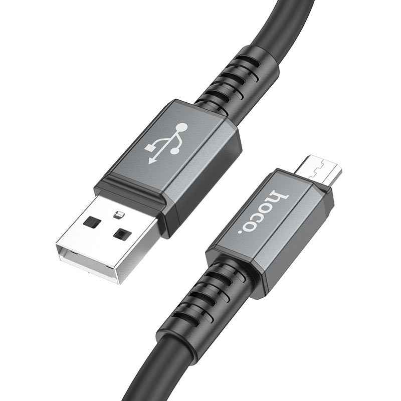 

Кабель USB-Micro USB, 2.4A, 1 м, черный, HOCO X85 Strength (6931474777461), X85 Strength