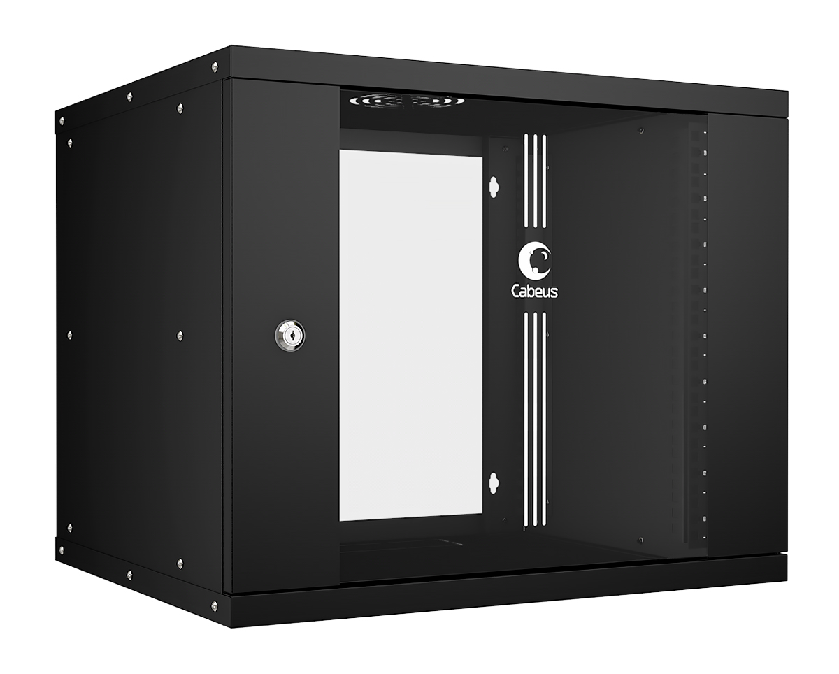 Шкаф 9U, 550x450 мм, Cabeus WSC-05D-9U55/45-BK