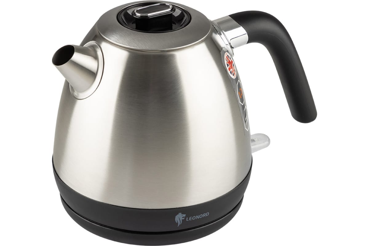 

Чайник LEONORD LE- 1504 1.2л. 1.63 кВт, нержавеющая сталь, серебристый/черный (104862), LE- 1504