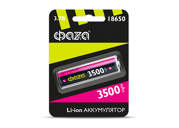 

Аккумулятор ФАZА Li18650-3500-B1, 18650, 3.7V 3.5 А·ч, 1 шт. (5028050), Li18650-3500-B1
