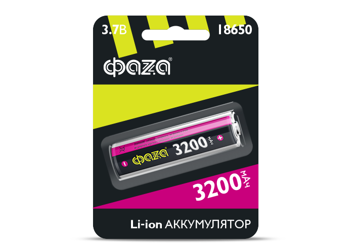 

Аккумулятор ФАZА BL-1 Li18650-3200-B1, 18650, 3.7V 3.2 А·ч, 1 шт. (1603188), Li18650-3200-B1