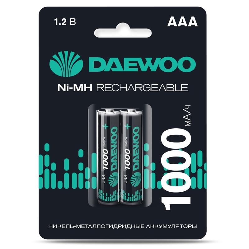 Аккумулятор Daewoo BL-2, AAA, HR03, 1.2 В 1 А·ч, 2 шт. (5043176)