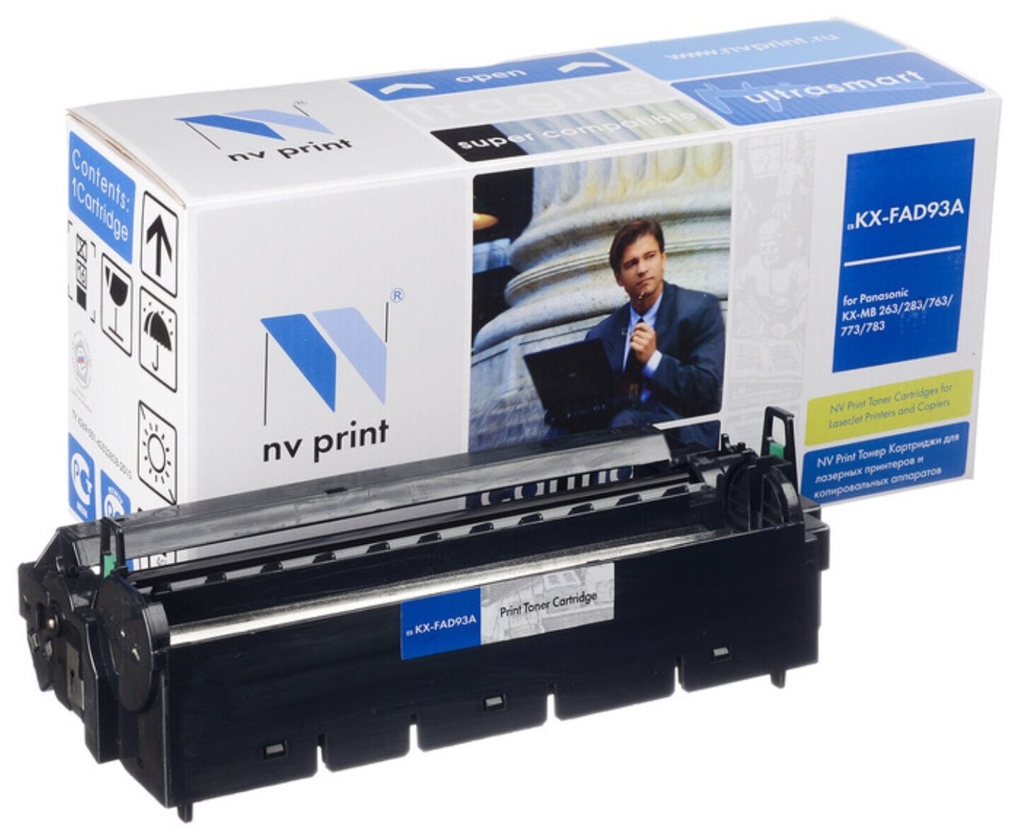 

Драм-картридж (фотобарабан) лазерный NV Print NV-KXFAD93A (KX-FAD93A7), черный, 6000 страниц, совместимый, для Panasonic KX-MB263RU, KX-MB283RU, KX-MB763RU, KX-MB773RU, KX-MB783RU, NV-KXFAD93A