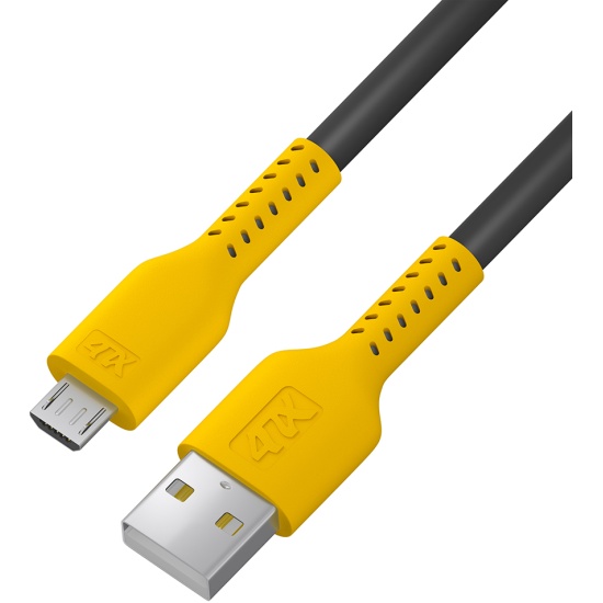 

Кабель Micro USB-USB, 50 см, черный/желтый, 4PH (4PH-R90063)