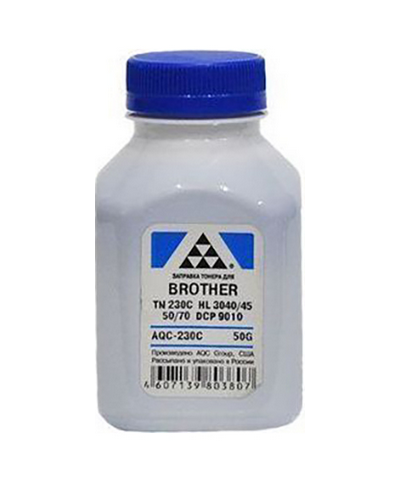 Тонер AQC AQC-230C, бутыль 50 г, голубой, совместимый для Brother TN 230C HL 3040/45/50/70/DCP 9010