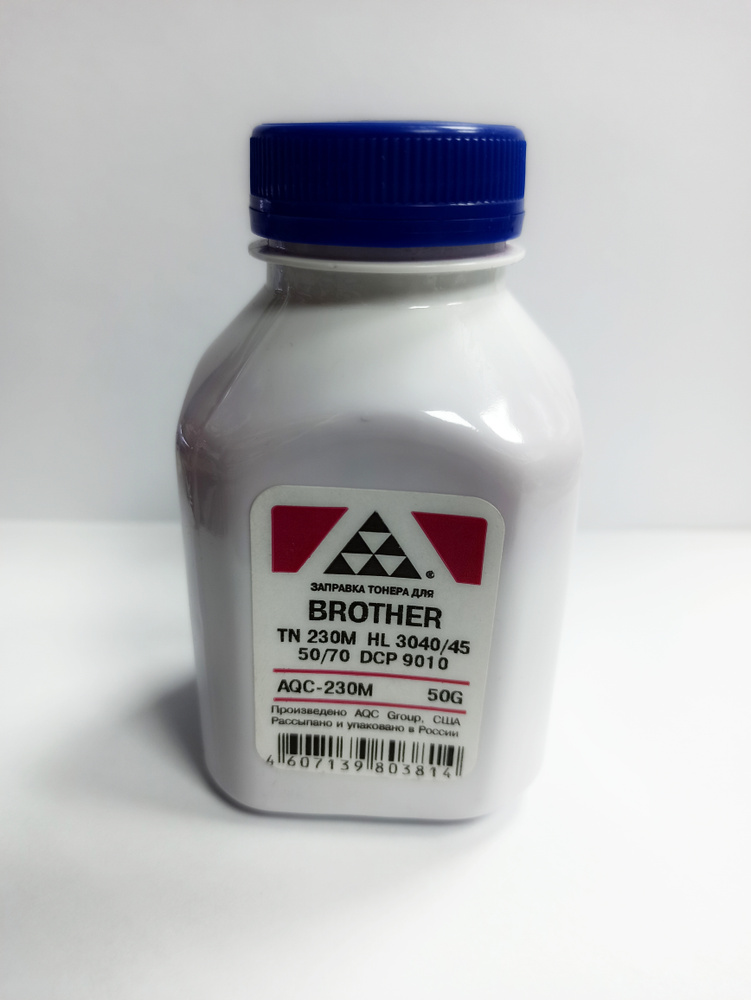Тонер AQC AQC-230M, бутыль 50 г, пурпурный, совместимый для Brother TN 230M HL 3040/45/50/70/DCP 9010