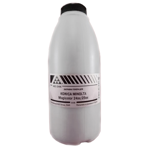 

Тонер AQC AQC-244K, бутыль 220 г, черный, совместимый для Konica Minolta Magicolor 2400/2430/2450/2480/2490/2500/2530/2550/2590, AQC-244K