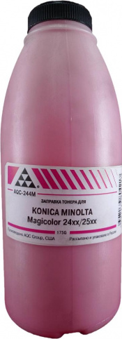 

Тонер AQC AQC-244M, бутыль 175 г, пурпурный, совместимый для Konica Minolta Magicolor 2400/2430/2450/2480/2490/2500/2530/2550/2590, AQC-244M