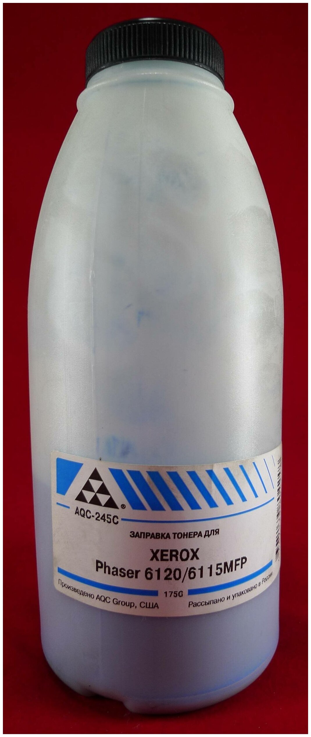 Тонер AQC AQC-245C, бутыль 175 г, голубой, совместимый для Xerox Phaser 6120/6115MFP