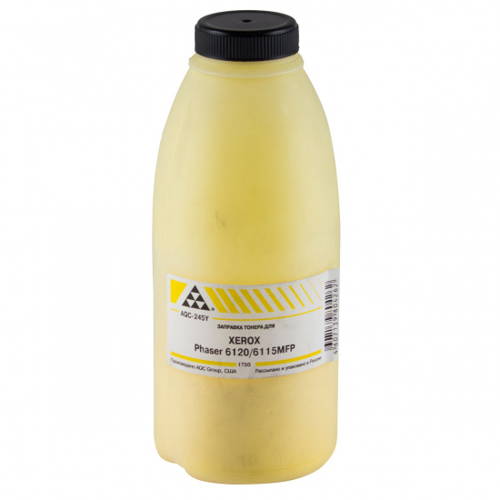 

Тонер AQC AQC-245Y, бутыль 175 г, желтый, совместимый для Xerox Phaser 6120/6115MFP, AQC-245Y