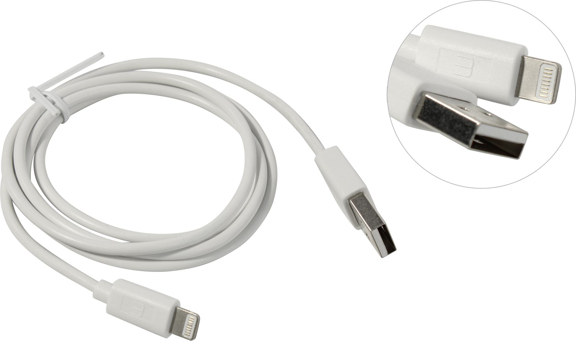 

Кабель USB-Lightning 8-pin, 1 м, белый, MEDIAGADGET (MG8PLT11PWT)