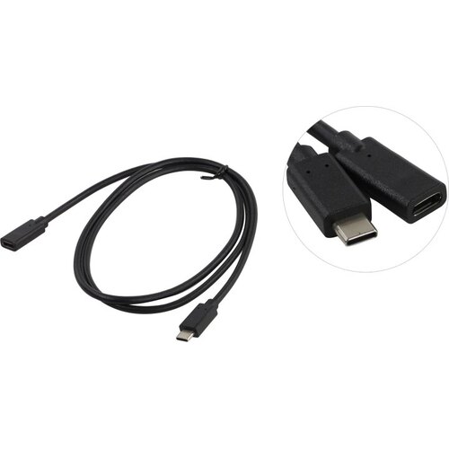 

Кабель-удлинитель USB 2.0 Type-C(m)-USB 2.0 Type-C(f), 1 м, черный (448075), 0