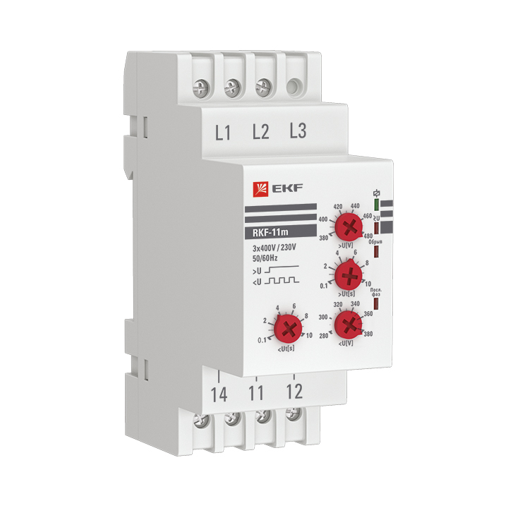 

Реле контроля фаз EKF RKF-11m, белый (RKF-11m), RKF-11m