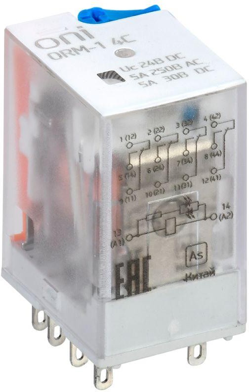 

Реле интерфейсное ONI ORM-1 4C, белый (ORM-1-4C-DC24V-L-B), ORM-1 4C