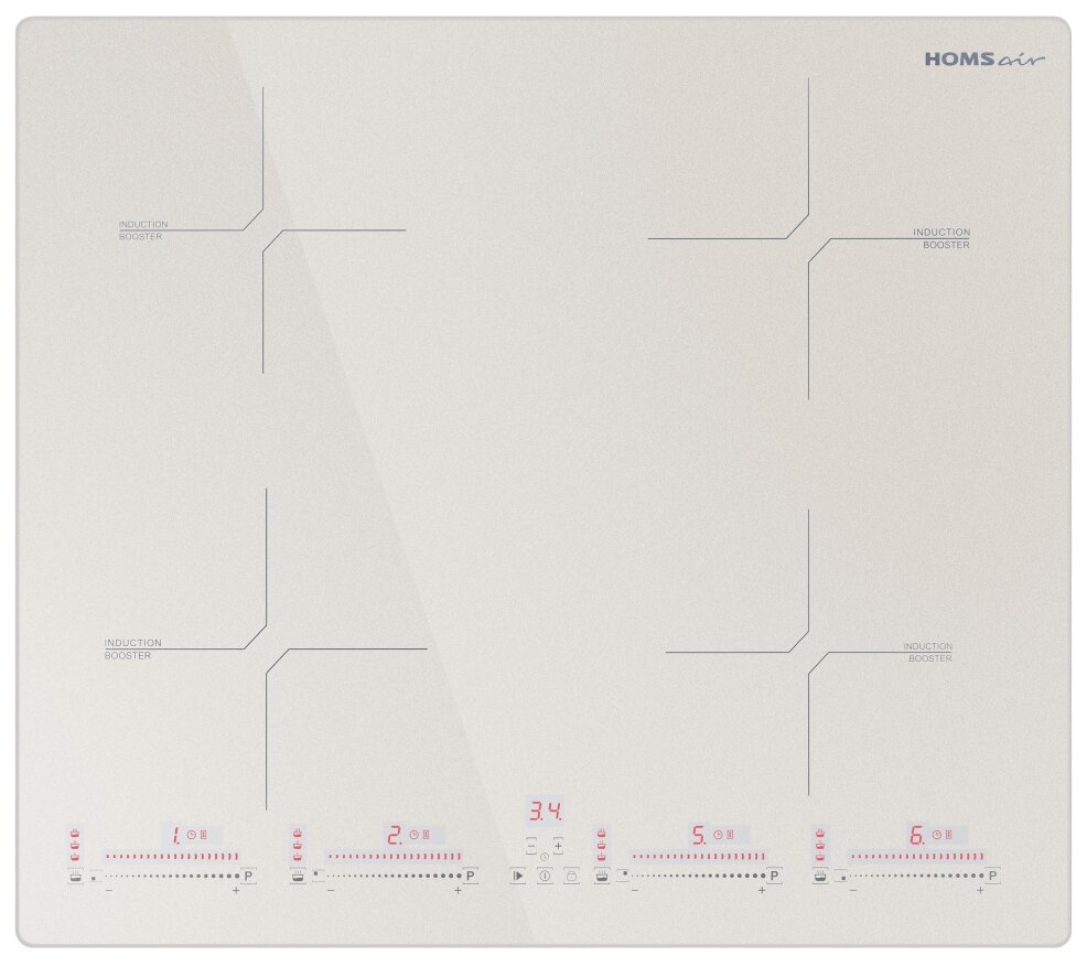 

Индукционная варочная панель HOMSAir HIC64SBG, 4 конфорки, бежевый (HIC64SBG), HIC64SBG