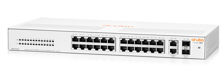 

Коммутатор HPE Aruba Instant On 1430 26G 2SFP Switch, кол-во портов: 24x1 Гбит/с, кол-во SFP/uplink: combo RJ-45/SFP 4x1 Гбит/с, установка в стойку (R8R50A), 26G 2SFP Switch