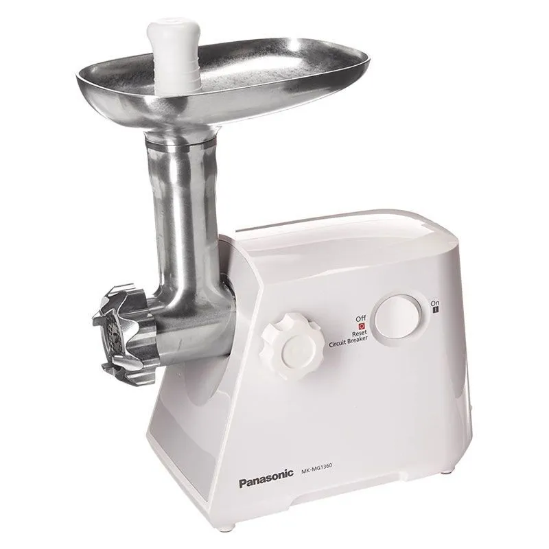 

Электрическая мясорубка Panasonic MK-MG1360, 1.3 кВт, 1.2 кг/мин, белый (8887549474392), MK-MG1360