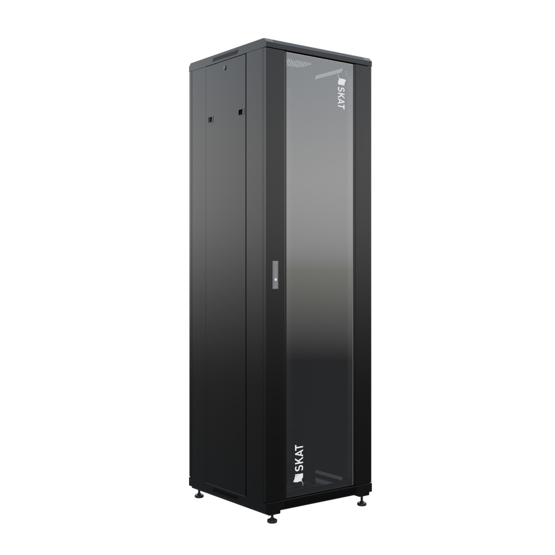 Шкаф серверный напольный 22U 600x600 мм, стекло, черный, Бастион SKAT TB-22R660GF-B (4400)