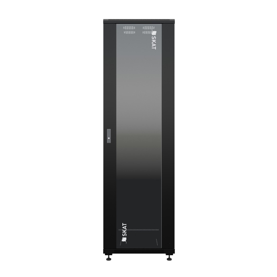 Шкаф серверный напольный 22U 600x800 мм, стекло, черный, Бастион SKAT TB-22R680GF-B (4402)