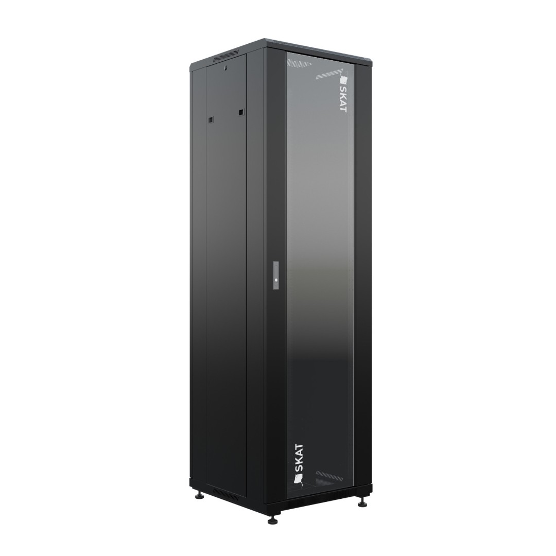 Шкаф серверный напольный 32U 600x600 мм, стекло, черный, Бастион SKAT TB-32R660GF-B (4404)