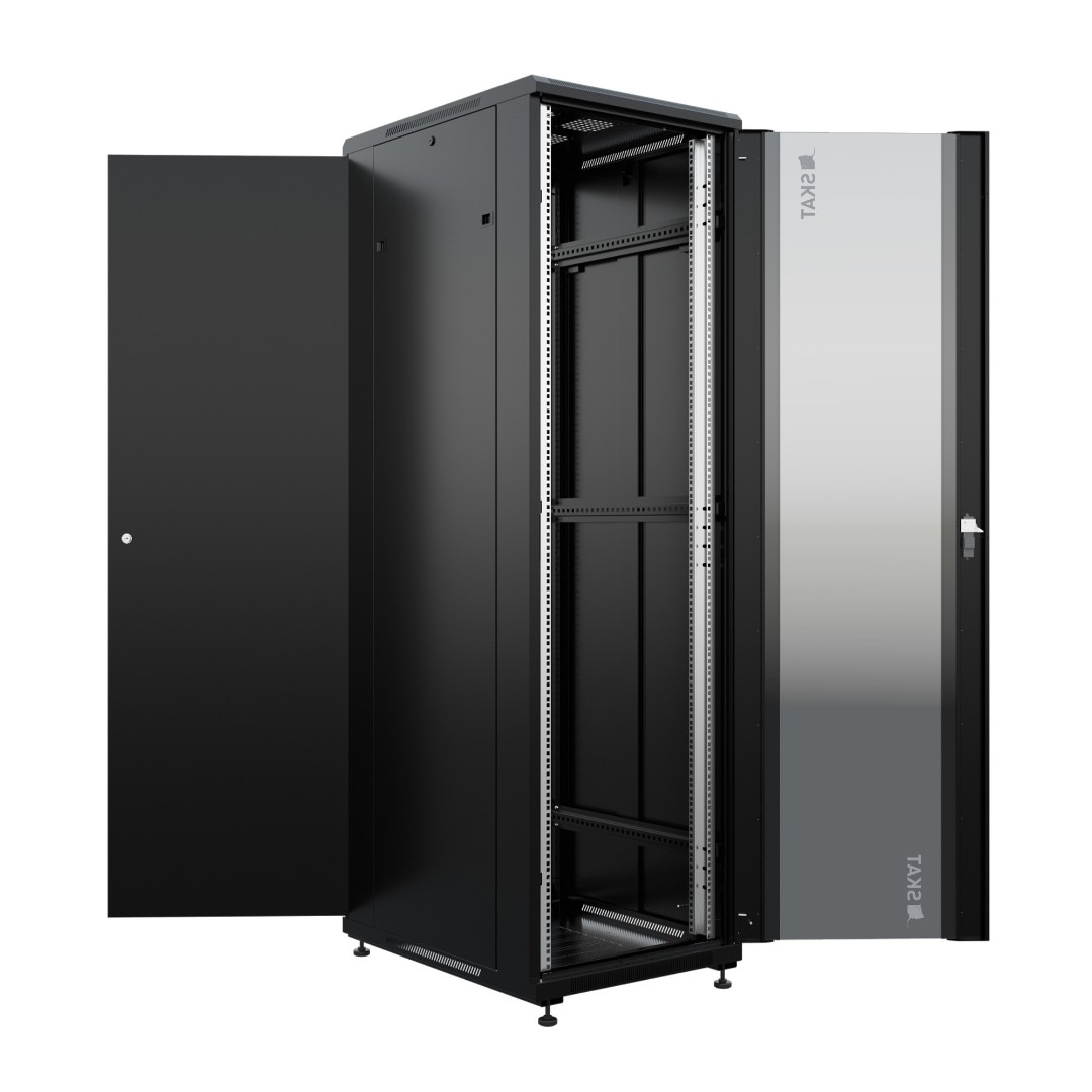 

Шкаф серверный напольный 42U 600x800 мм, стекло, черный, Бастион SKAT TB-42R680GF-B (4409), TB-42R680GF-B